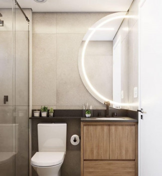 Полукруглое зеркало c подсветкой светодиодной лентой для ванной комнаты Мосоро